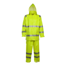 Hombres Hivis impermeable chaqueta con capucha resistente